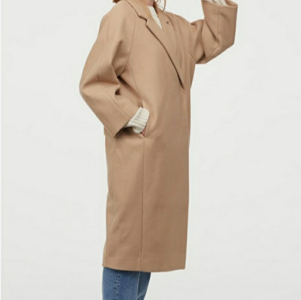 H&M tan double breasted coat size XXL